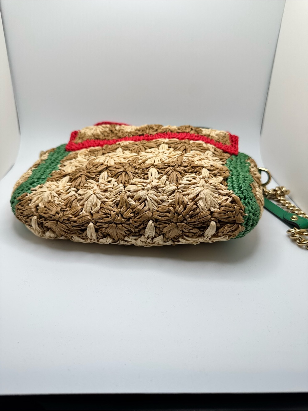 Gucci GG Marmont Flap Raffia Chain Shoulder Bag - Picture 4 of 11